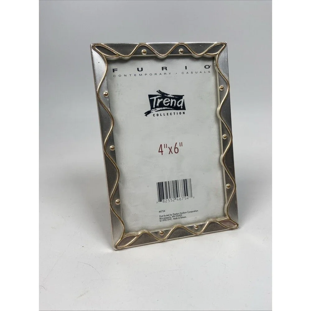 FURIO Trend Mixed Gold Silver Metal 4x6 Picture Frame Vintage 1996